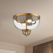 Lancaster 13" 2-Light Flush Mount in Aged Gold