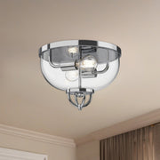 Lancaster 13" 2-Light Flush Mount in Chrome