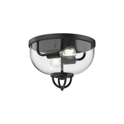 Lancaster 13" 2-Light Flush Mount in Matte Black