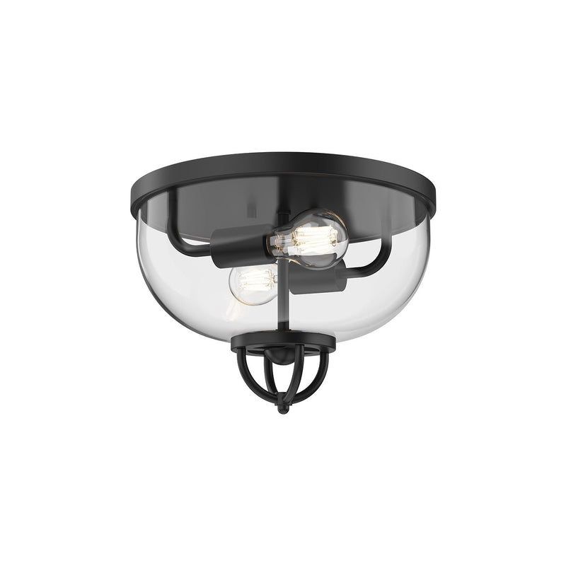 Lancaster 13" 2-Light Flush Mount in Matte Black