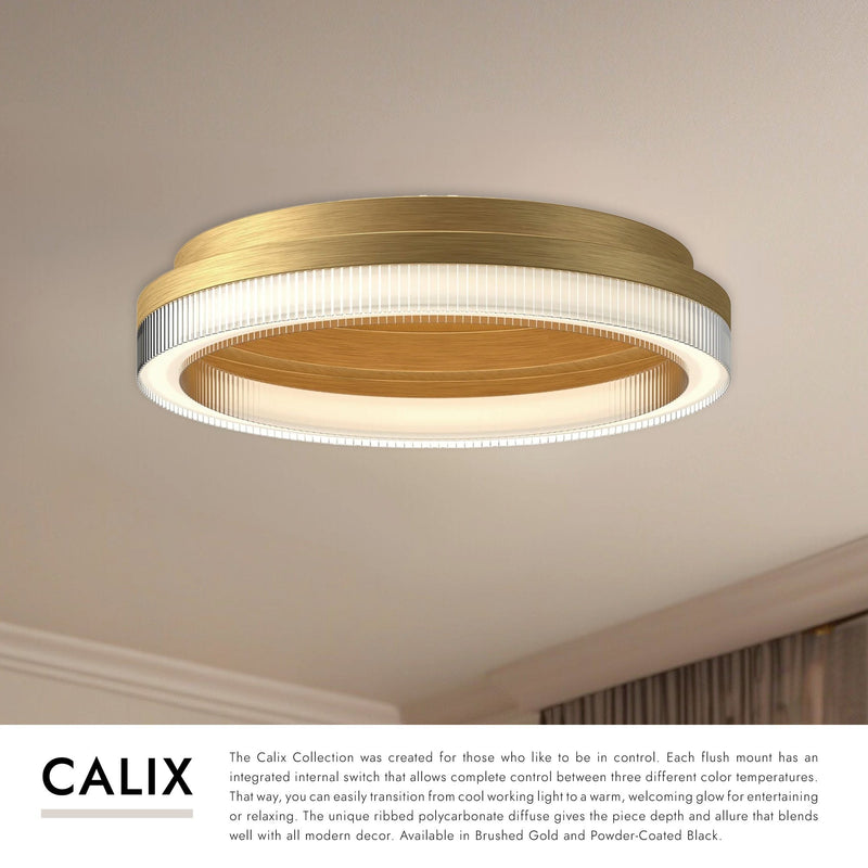 Calix 16" Flush Mount in Black
