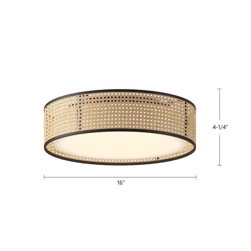 Lyla 16" LED Flush Mount in Rattan
