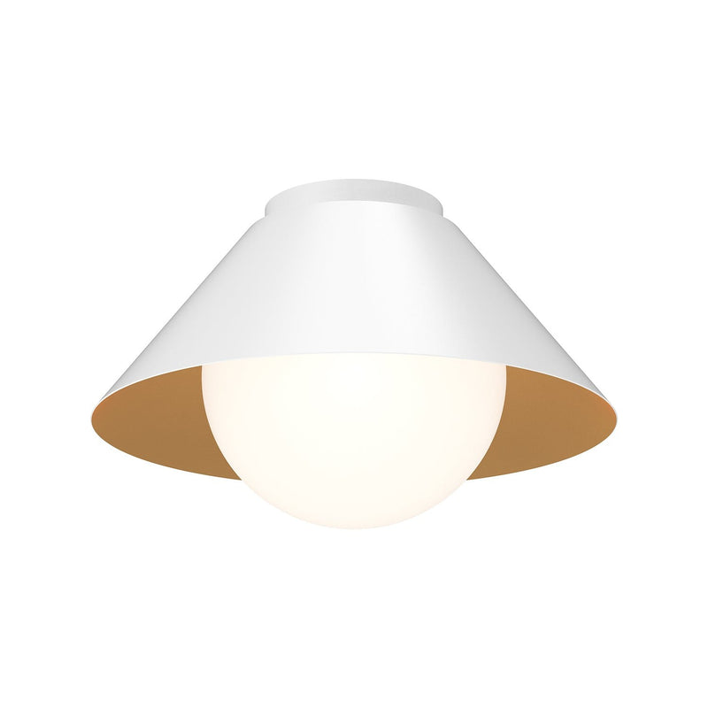 Remy 14" Flush Mount in White/Opal Glass