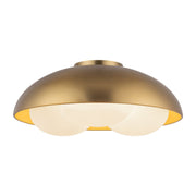 Robyn 16" 3-Light Flush Mount in Brushed Gold/Opal Glass