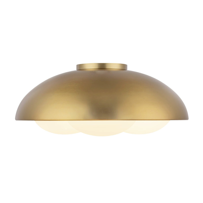 Robyn 16" 3-Light Flush Mount in Brushed Gold/Opal Glass