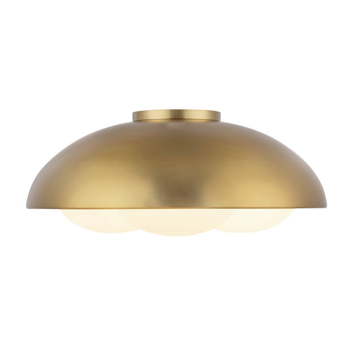 Robyn 16" 3-Light Flush Mount in Brushed Gold/Opal Glass