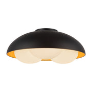 Robyn 16" 3-Light Flush Mount in Matte Black/Opal Glass