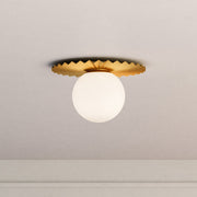 Plume 12" Flush Mount in Brushed Gold/Opal Matte Glass