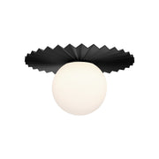 Plume 12" Flush Mount in Matte Black/Opal Matte Glass