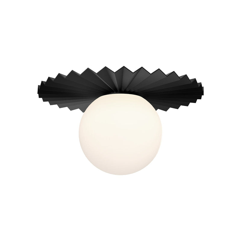 Plume 12" Flush Mount in Matte Black/Opal Matte Glass