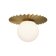 Plume 14" Flush Mount in Brushed Gold/Opal Matte Glass