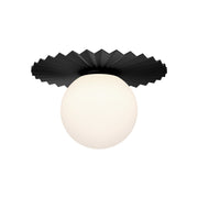 Plume 14" Flush Mount in Matte Black/Opal Matte Glass