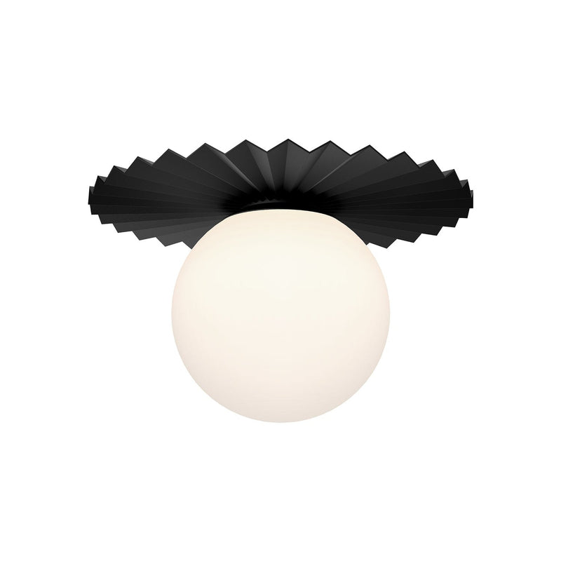 Plume 14" Flush Mount in Matte Black/Opal Matte Glass