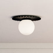 Plume 14" Flush Mount in Matte Black/Opal Matte Glass