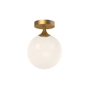Nouveau 8" Semi-Flush Mount in Aged Gold/Opal Matte Glass