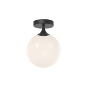 Nouveau 8" Semi-Flush Mount in Matte Black/Opal Matte Glass