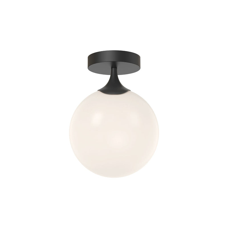 Nouveau 8" Semi-Flush Mount in Matte Black/Opal Matte Glass
