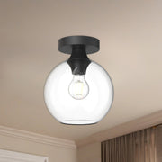 Castilla 8" Flush Mount in Clear Glass/Matte Black