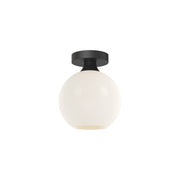 Castilla 8" Flush Mount in Matte Black/Opal Matte Glass