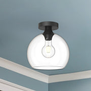 Castilla 10" Flush Mount in Clear Glass/Matte Black