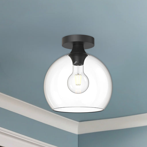 Castilla 10" Flush Mount in Clear Glass/Matte Black