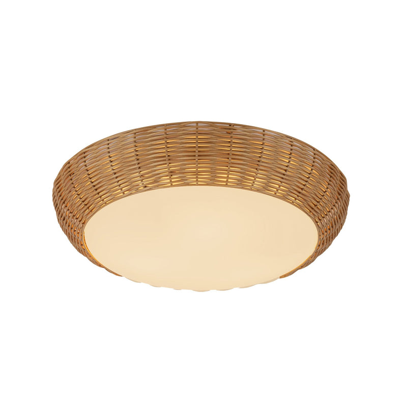 Merida 17" 3-Light Flush Mount in Rattan