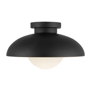 Rubio 12" Semi-Flush Mount in Matte Black/Opal Matte Glass