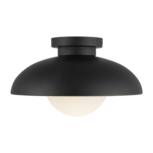 Rubio 12" Semi-Flush Mount in Matte Black/Opal Matte Glass
