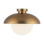 Rubio 16" Semi-Flush Mount in Aged Gold/Opal Matte Glass