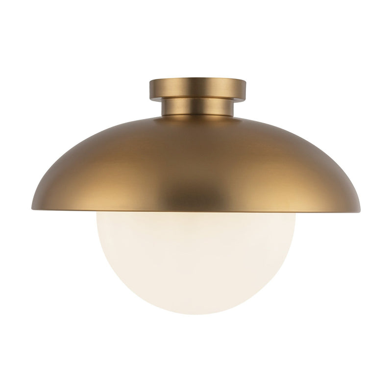 Rubio 16" Semi-Flush Mount in Aged Gold/Opal Matte Glass