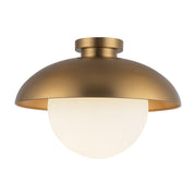 Rubio 16" Semi-Flush Mount in Aged Gold/Opal Matte Glass