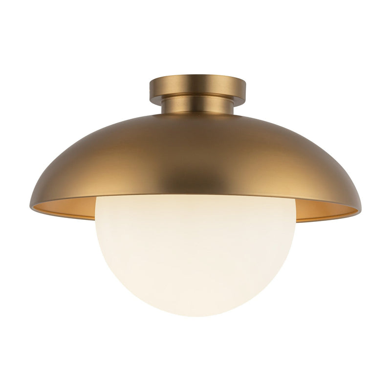 Rubio 16" Semi-Flush Mount in Aged Gold/Opal Matte Glass
