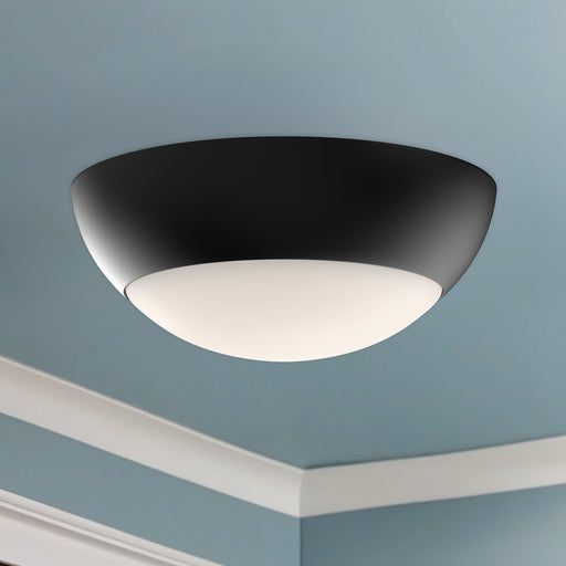 Rubio 11" 2-Light Flush Mount in Matte Black/Opal Matte Glass