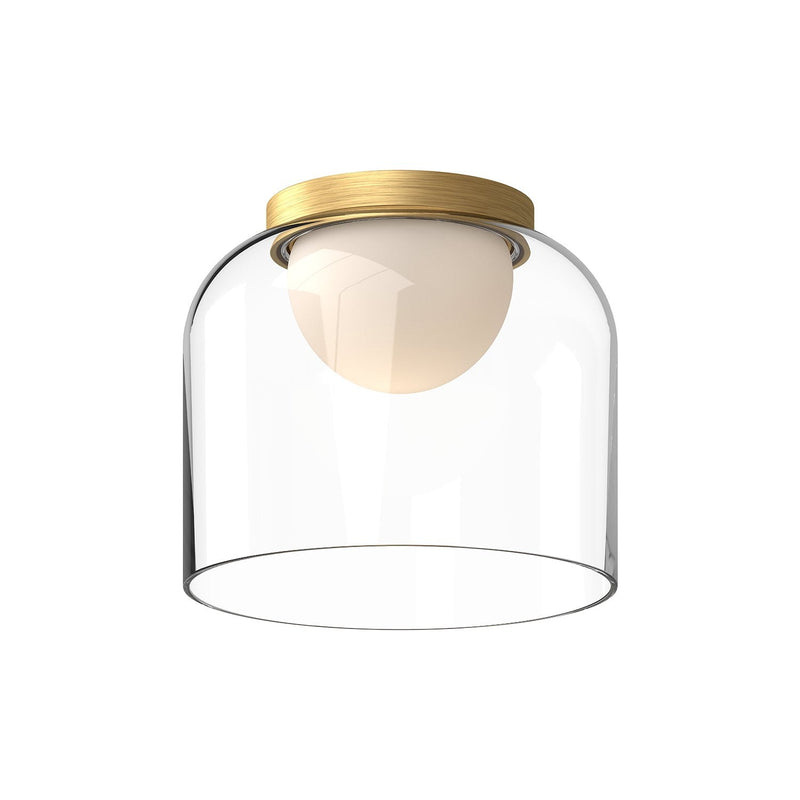 Cedar 8" Flush Mount in Brushed Gold/Clear