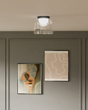 Cedar 8" Flush Mount in Brushed Gold/Clear