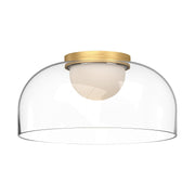 Cedar 12" Flush Mount in Brushed Gold/Clear