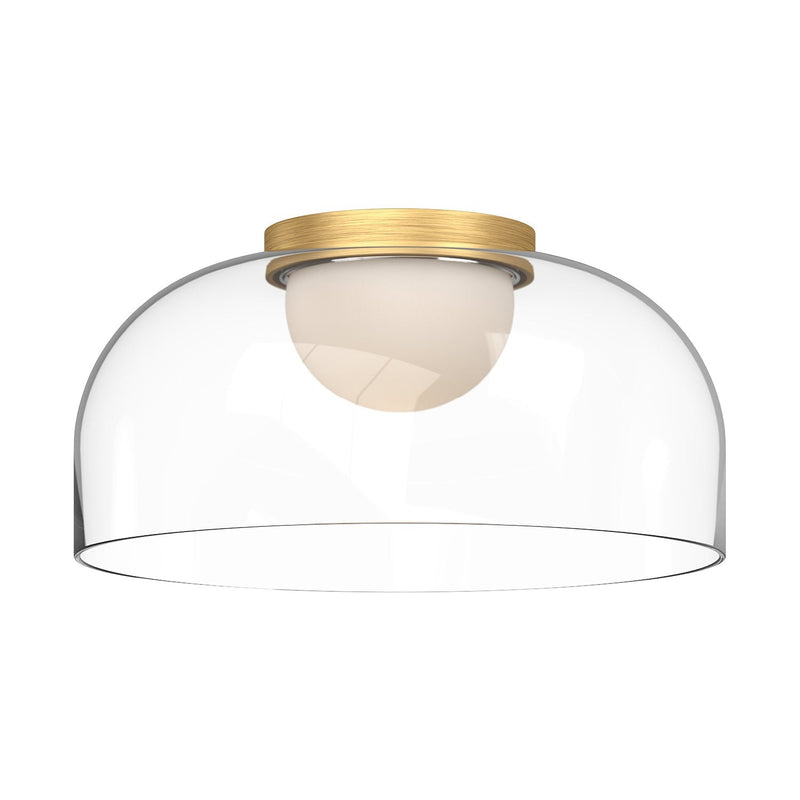 Cedar 12" Flush Mount in Brushed Gold/Clear