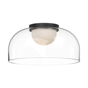 Cedar 12" Flush Mount in Black/Clear