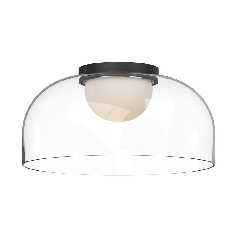 Cedar 12" Flush Mount in Black/Clear