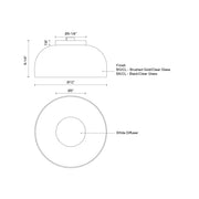 Cedar 12" Flush Mount in Black/Clear