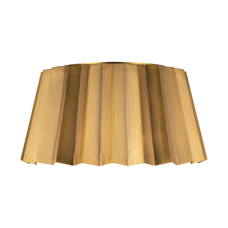 Plisse 14" 2-Light Flush Mount in Aged Gold