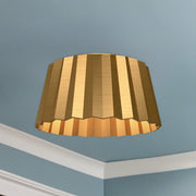 Plisse 14" 2-Light Flush Mount in Aged Gold