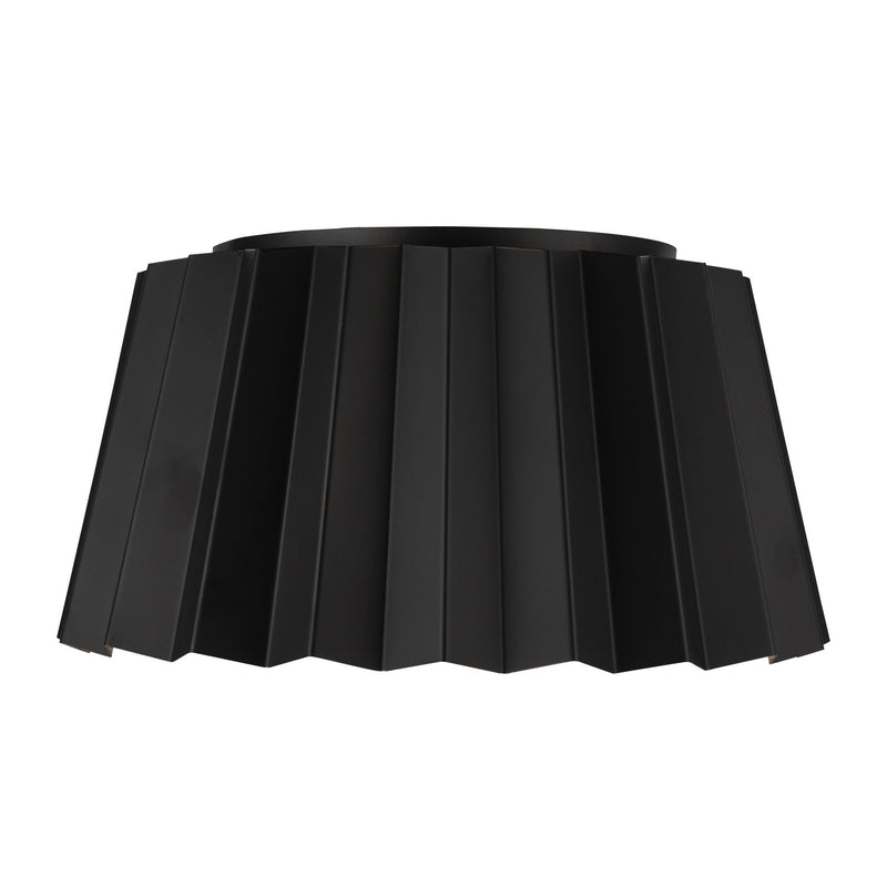 Plisse 14" 2-Light Flush Mount in Matte Black