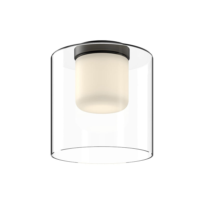 Birch 9" Flush Mount in Black/Clear