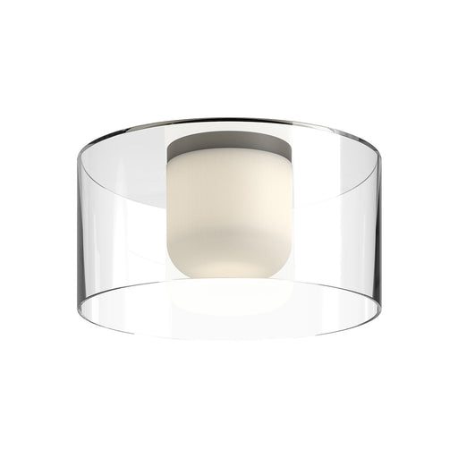 Birch 12" Flush Mount in Black/Clear