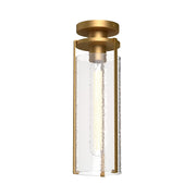 Belmont 5" Semi-Flush Mount in Aged Gold/Clear Water Glass