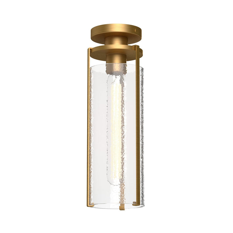 Belmont 5" Semi-Flush Mount in Aged Gold/Clear Water Glass
