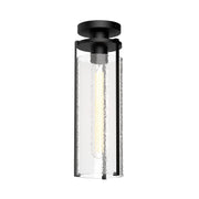 Belmont 5" Semi-Flush Mount in Clear Water Glass/Matte Black