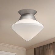 Nora 8" Flush Mount in Brushed Nickel/Opal Matte Glass