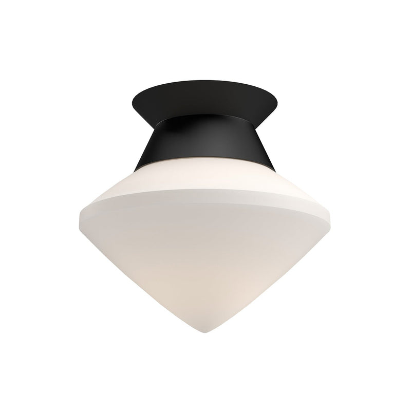 Nora 8" Flush Mount in Matte Black/Opal Matte Glass